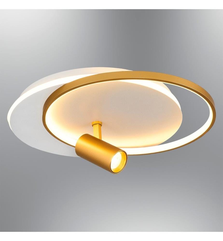Lampe murale, blanc, or, corps en métal, acrylique