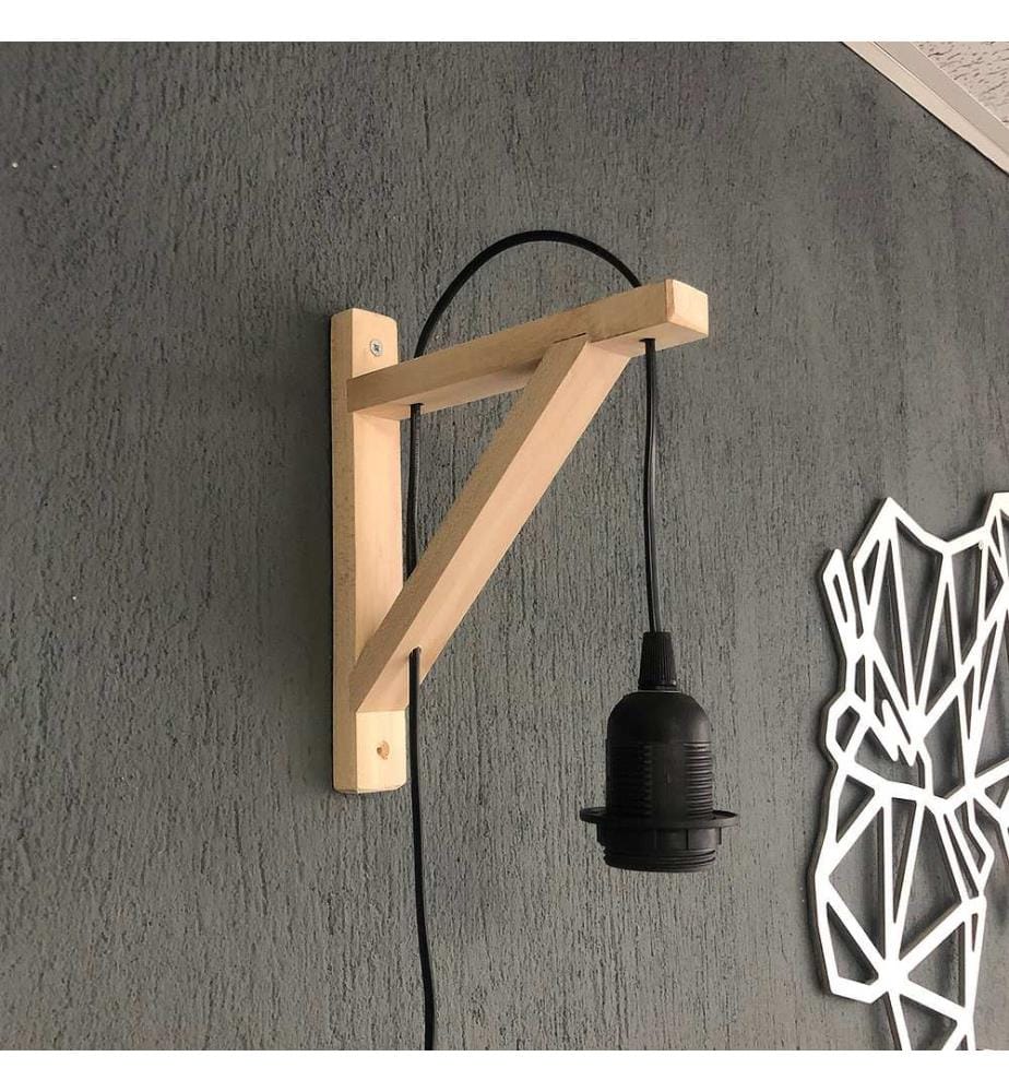 Noir, Lumières Murales, 22 X 20 X 6 cm, En Bois