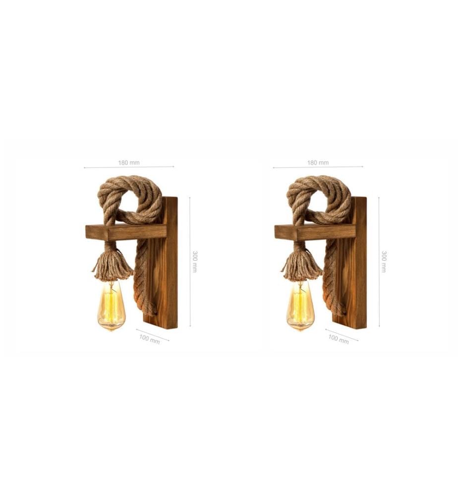 Marron, Lumières Murales, 18 X 30 X 10 cm, Épinette, 3 X 10 cm