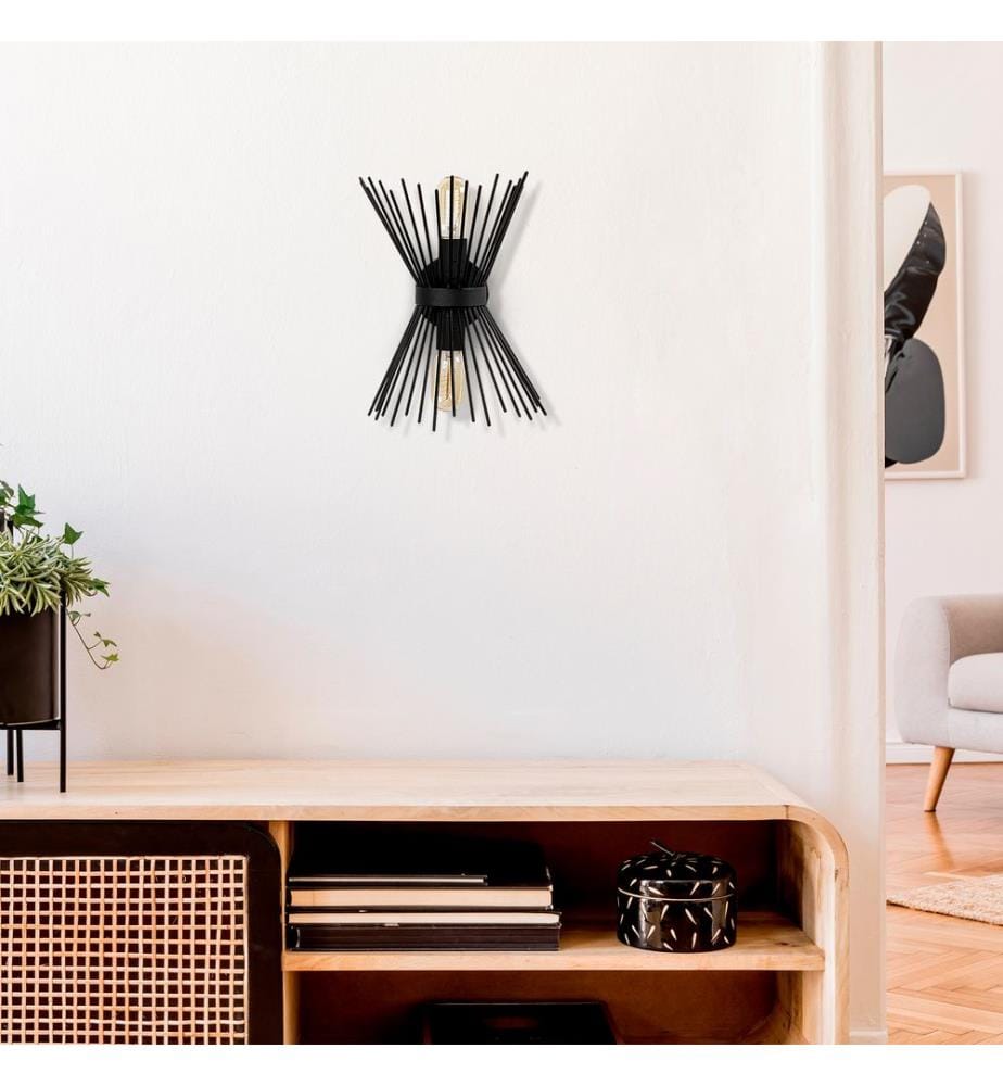 Lampe Murale, Noir, Corps En Métal, 23 X 16 cm