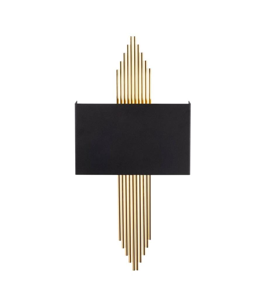 Lampe Murale, Noir, Or, Corps Métallique, 35 X 10 X 2