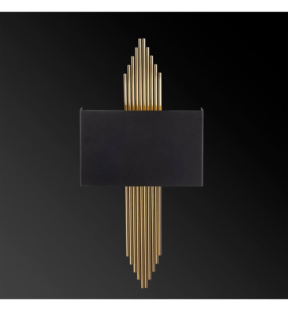 Lampe Murale, Noir, Or, Corps Métallique, 35 X 10 X 2