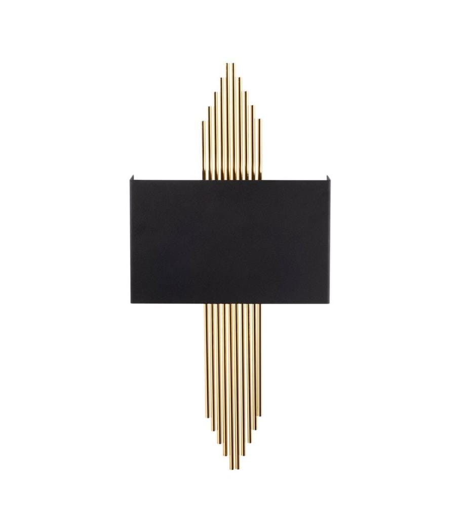Lampe Murale, Noir, Or, Corps Métallique, 35 X 10 X 2