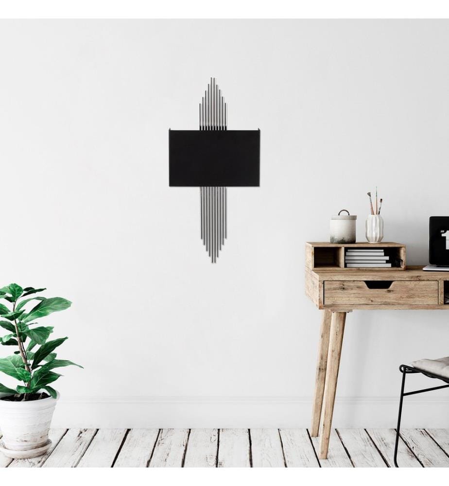 Lampe Murale, Noir, Argent, Corps Métallique, 35 X 10 X 2