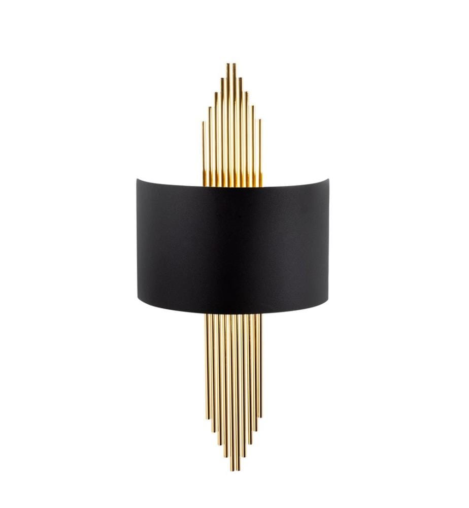 Lampe Murale, Noir, Or, Corps Métallique, 35 X 10 X 2