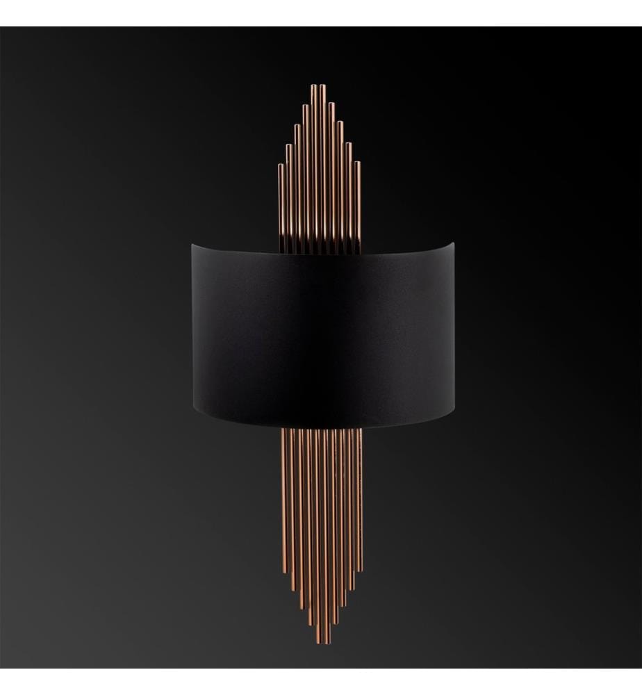 Lampe Murale, Noir, Cuivre, Corps Métallique, 35 X 10 X 2