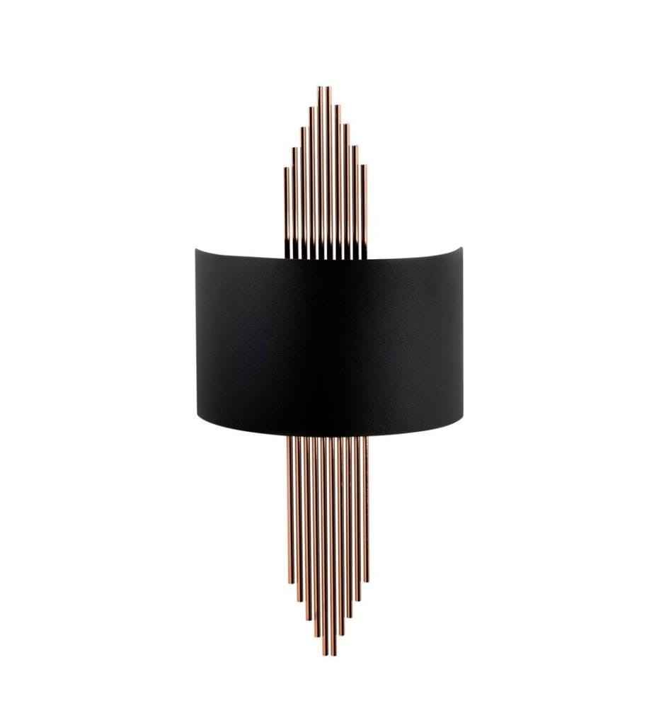 Lampe Murale, Noir, Cuivre, Corps Métallique, 35 X 10 X 2