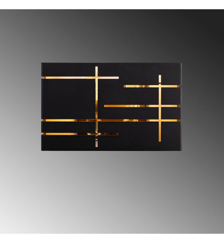 Noir, Lumières Murales, 35 X 10 X 22 cm, Corps Métallique