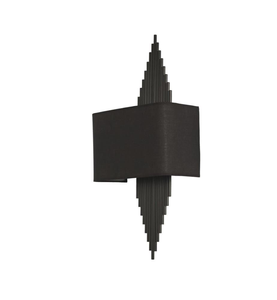 Wandleuchte, Schwarz, Metallgehäuse, Lampenschirm, Stoff