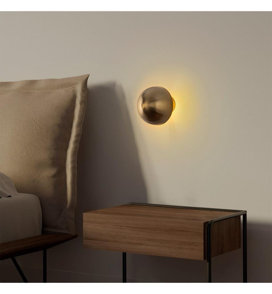 Wandlampe, Gold, Metallkörper
