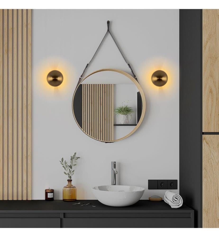 Wandlampe, Gold, Metallkörper