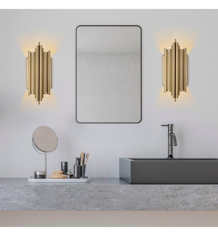Wandlampe, Gold, Metallkörper