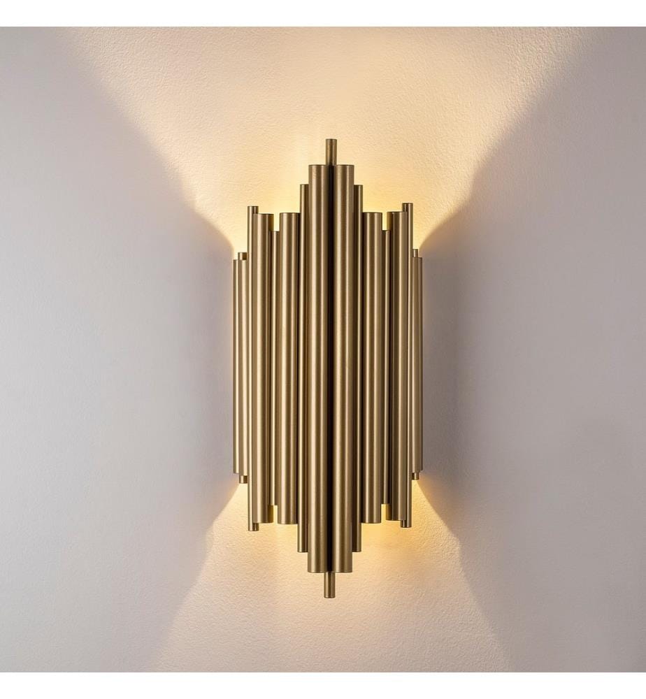 Wandlampe, Gold, Metallkörper