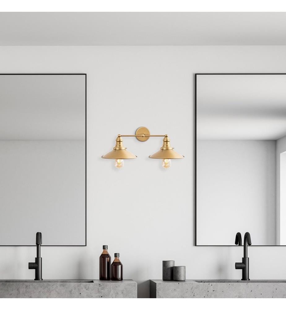 Gold, Wandleuchten, 55 X 27 X 20 cm, Metallkörper