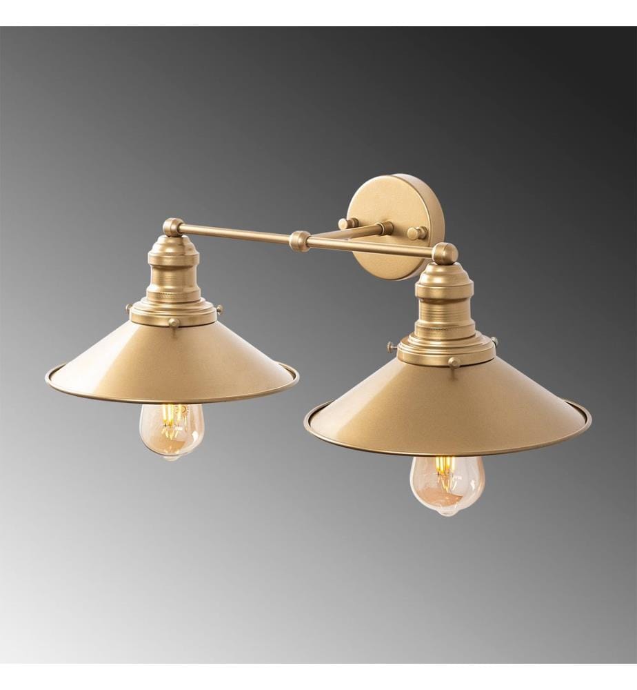 Gold, Wandleuchten, 55 X 27 X 20 cm, Metallkörper
