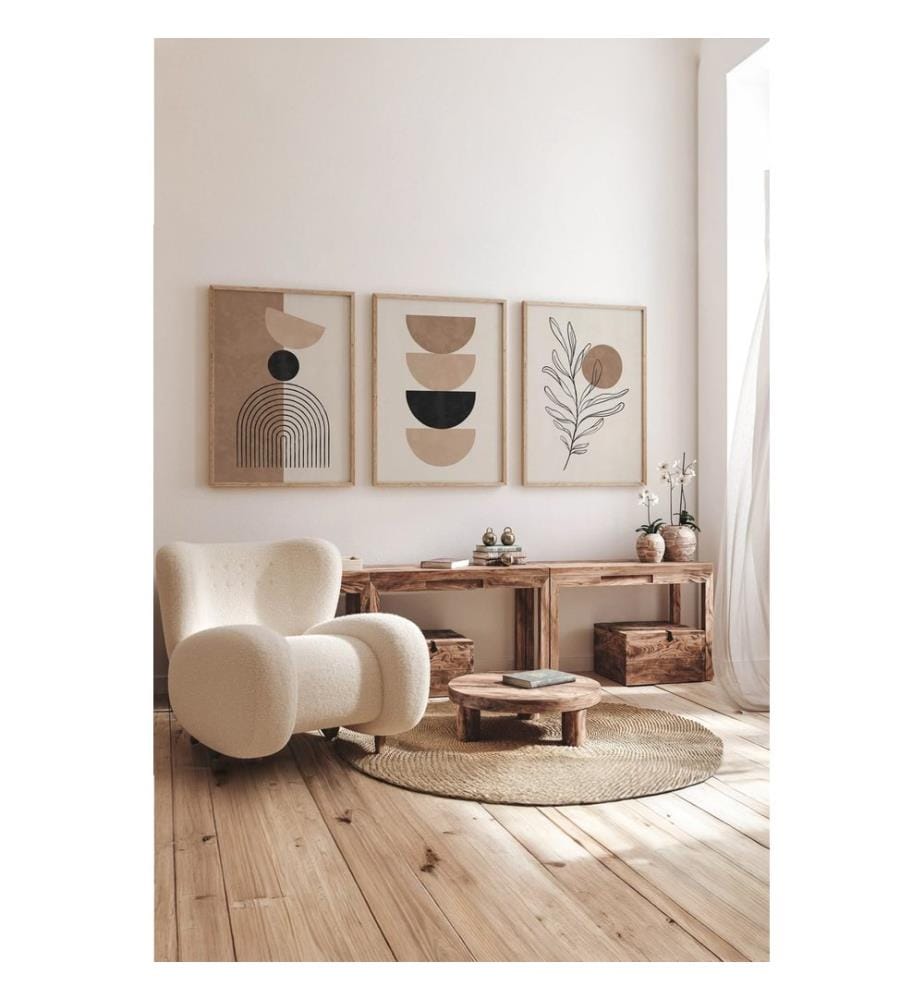 Dekoratives gerahmtes Gemälde, 3-teilig, mehrfarbig, Rahmen: 100 % MASSIVHOLZ, Gemälde: 100 % MDF