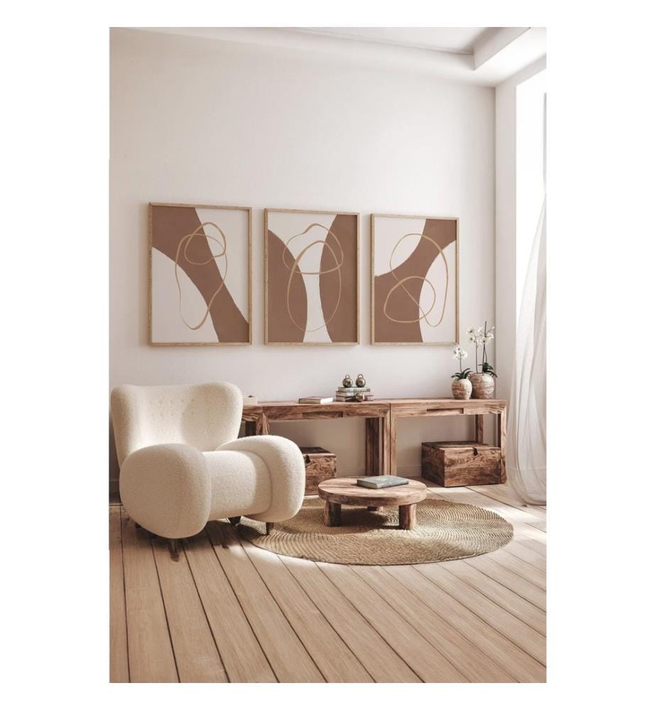 Dekoratives gerahmtes Gemälde, 3-teilig, mehrfarbig, Rahmen: 100 % MASSIVHOLZ, Gemälde: 100 % MDF