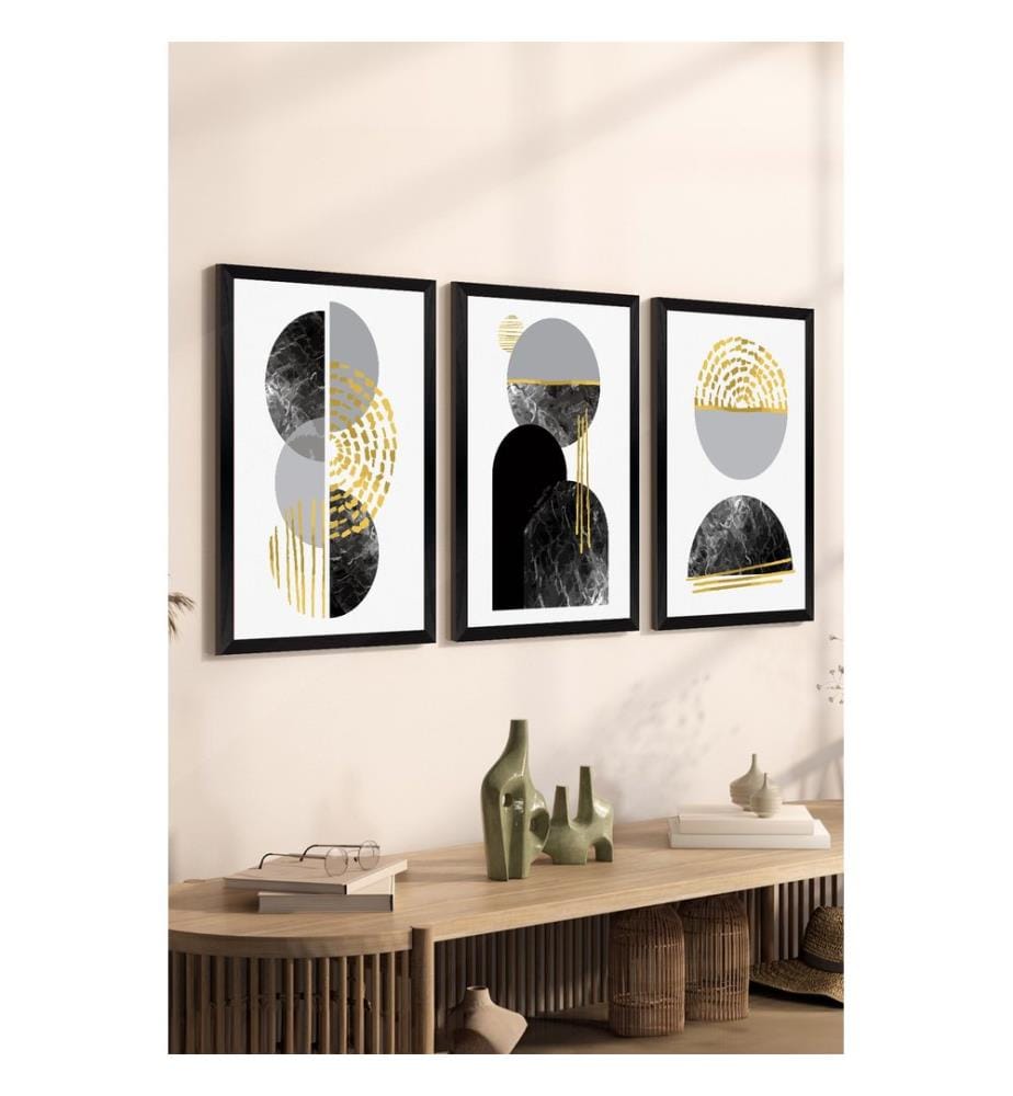Dekoratives Gemälde-Set, 3-teilig, mehrfarbig, 100 % MDF