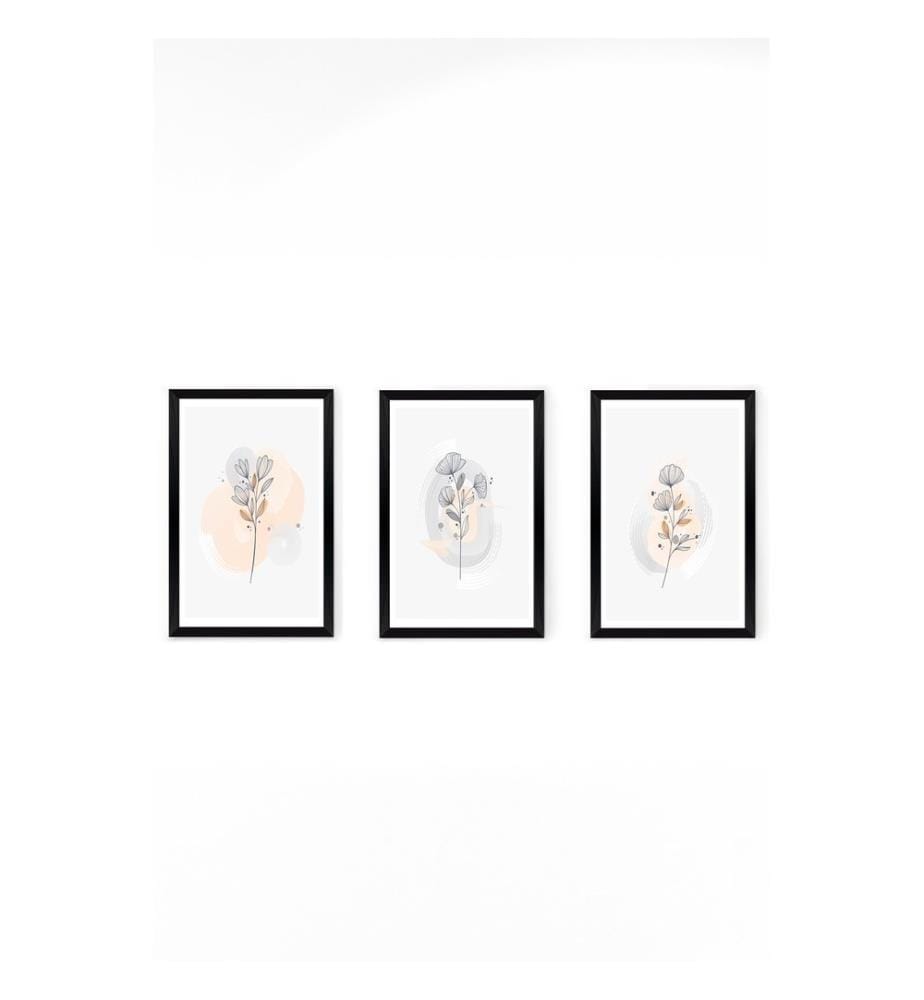 Dekoratives Gemälde-Set, 3-teilig, mehrfarbig, 100 % MDF
