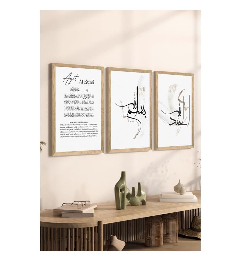 Dekoratives Gemälde-Set, 3-teilig, mehrfarbig, 100 % MDF