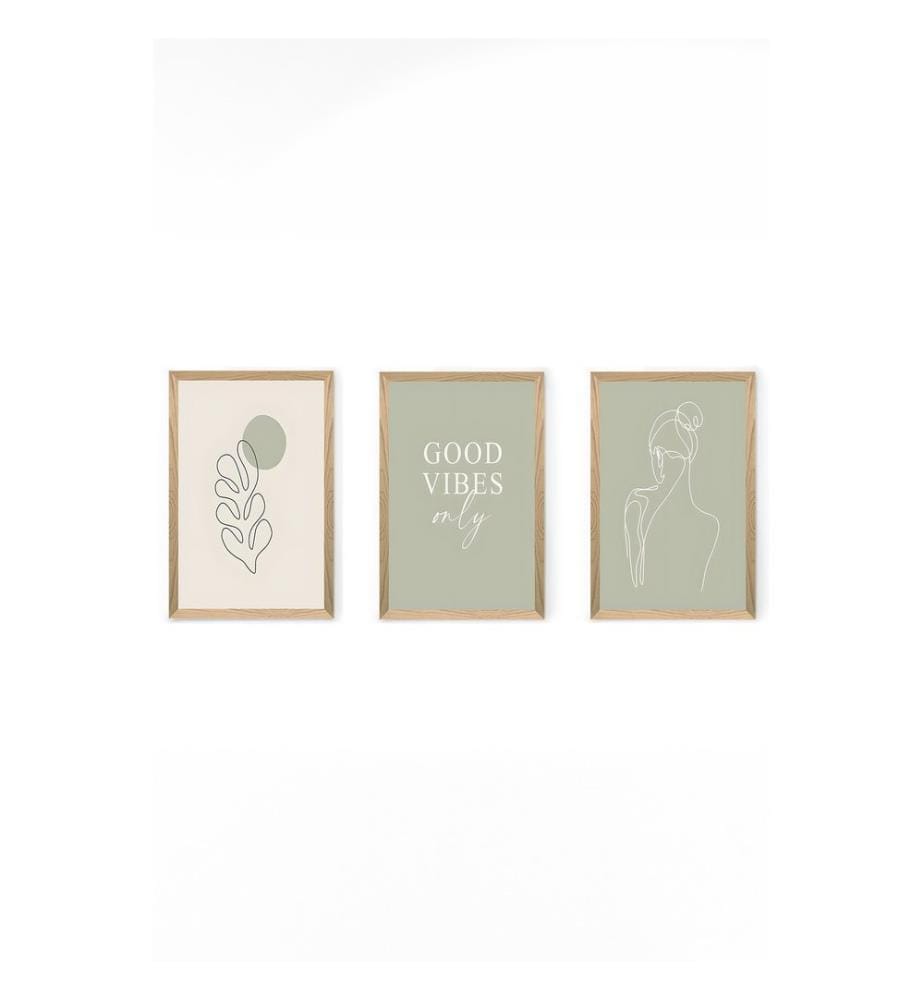 Dekoratives Gemälde-Set, 3-teilig, mehrfarbig, 100 % MDF