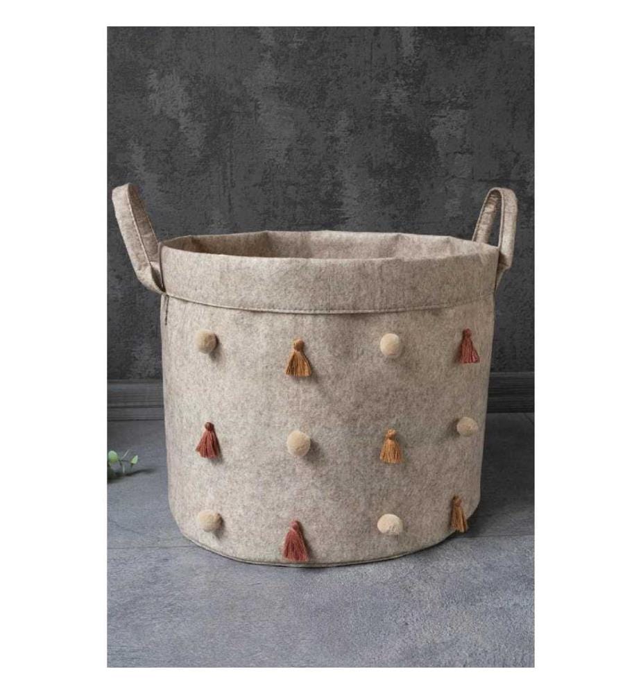 Felt Basket, Cream, Felt