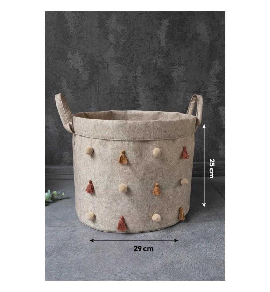 Felt Basket, Cream, Felt