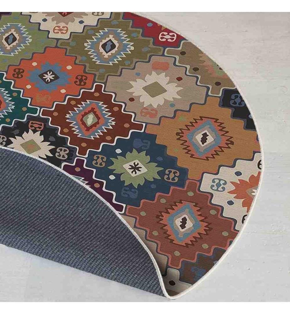 Tappeto, 90 x 90, , Multicolore, 70% Cotone - 30% Poliestere, Suola in cotone