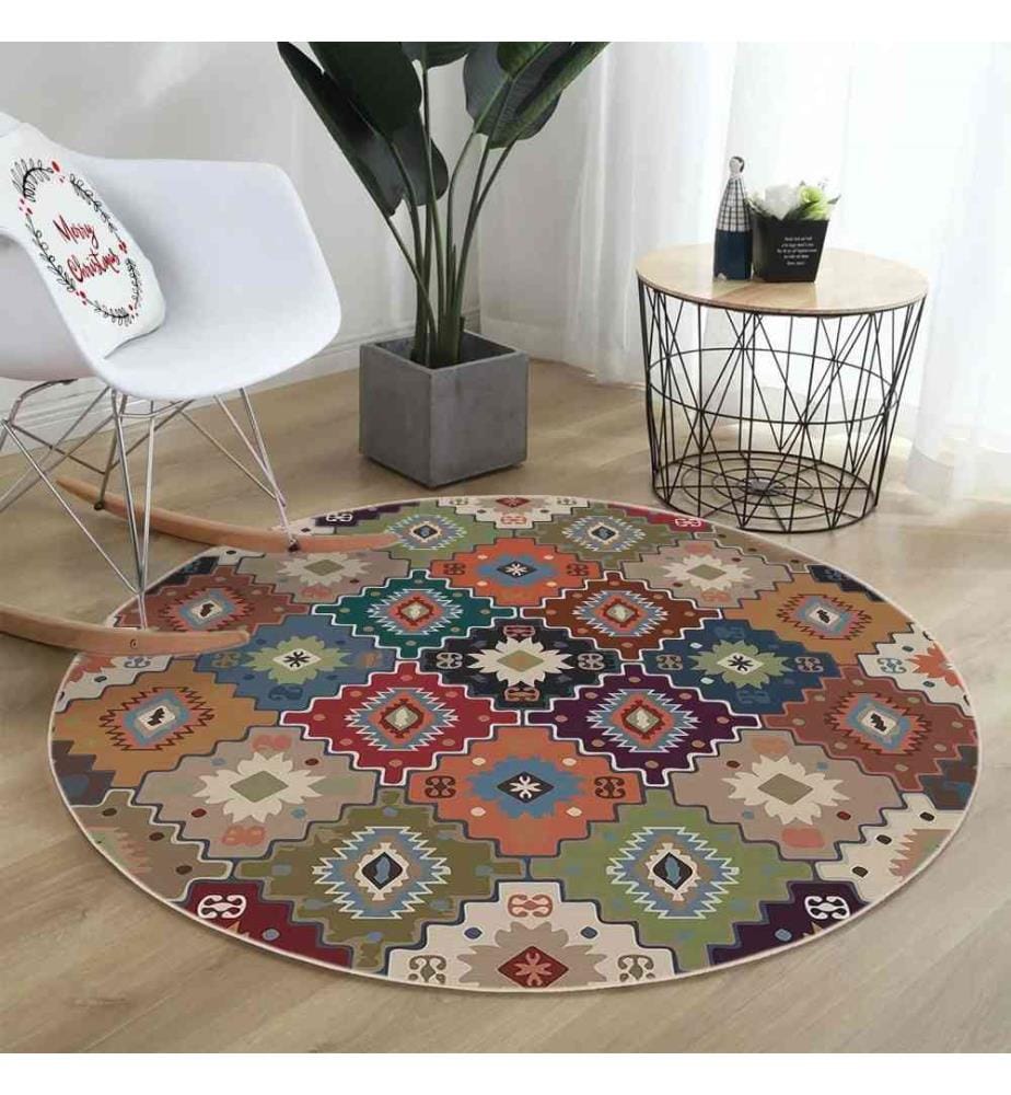 Tappeto, 100 x 100, , Multicolore, 70% Cotone - 30% Poliestere, Suola in cotone