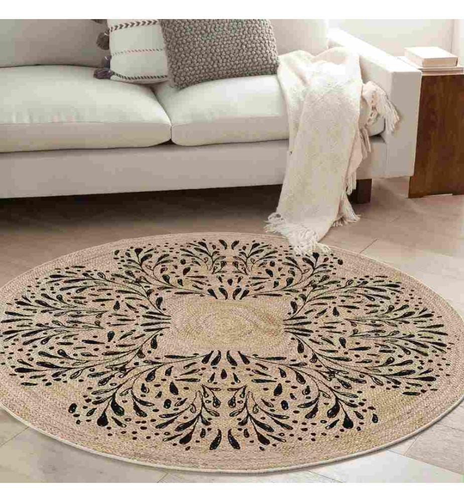 Tapis, 110 x 110, , Crème, 70% Coton - 30% Polyester, Semelle en coton
