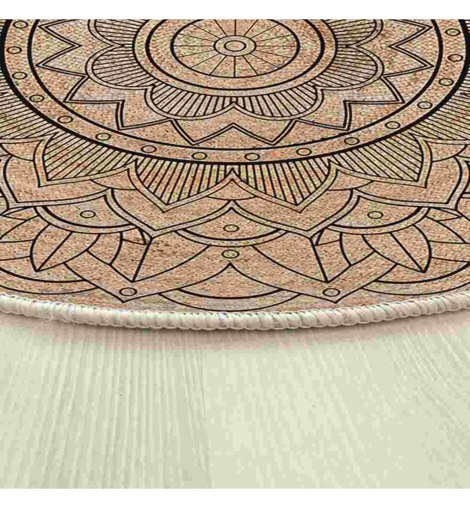 Tappeto, 90 x 90, , Crema, 70% Cotone - 30% Poliestere, Suola in cotone