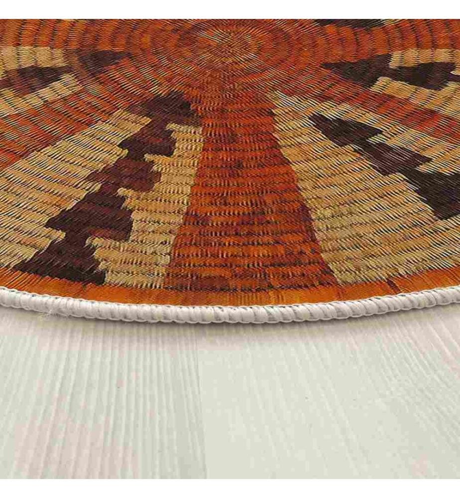Tappeto, 90 x 90, , Arancione, 70% Cotone - 30% Poliestere, Suola in cotone