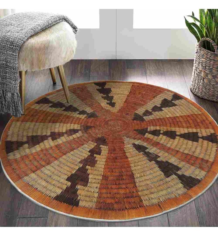 Tapis, 110 x 110, , Orange, 70% Coton - 30% Polyester, Semelle en coton
