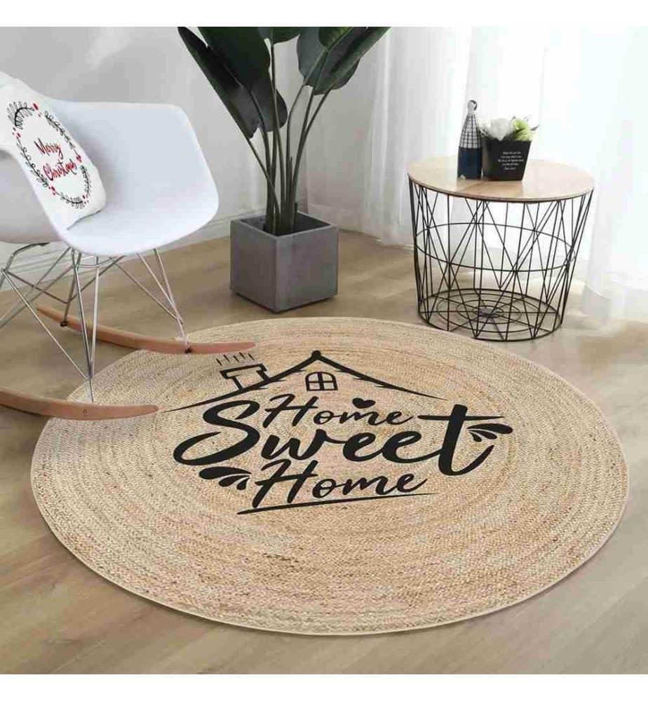 Tappeto, 90 x 90, , Crema, 70% Cotone - 30% Poliestere, Suola in cotone