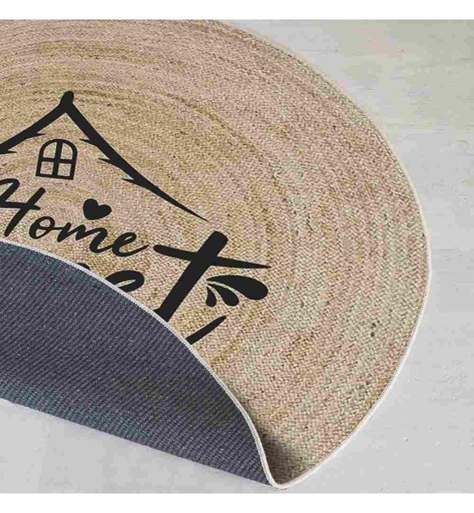Tappeto, 90 x 90, , Crema, 70% Cotone - 30% Poliestere, Suola in cotone