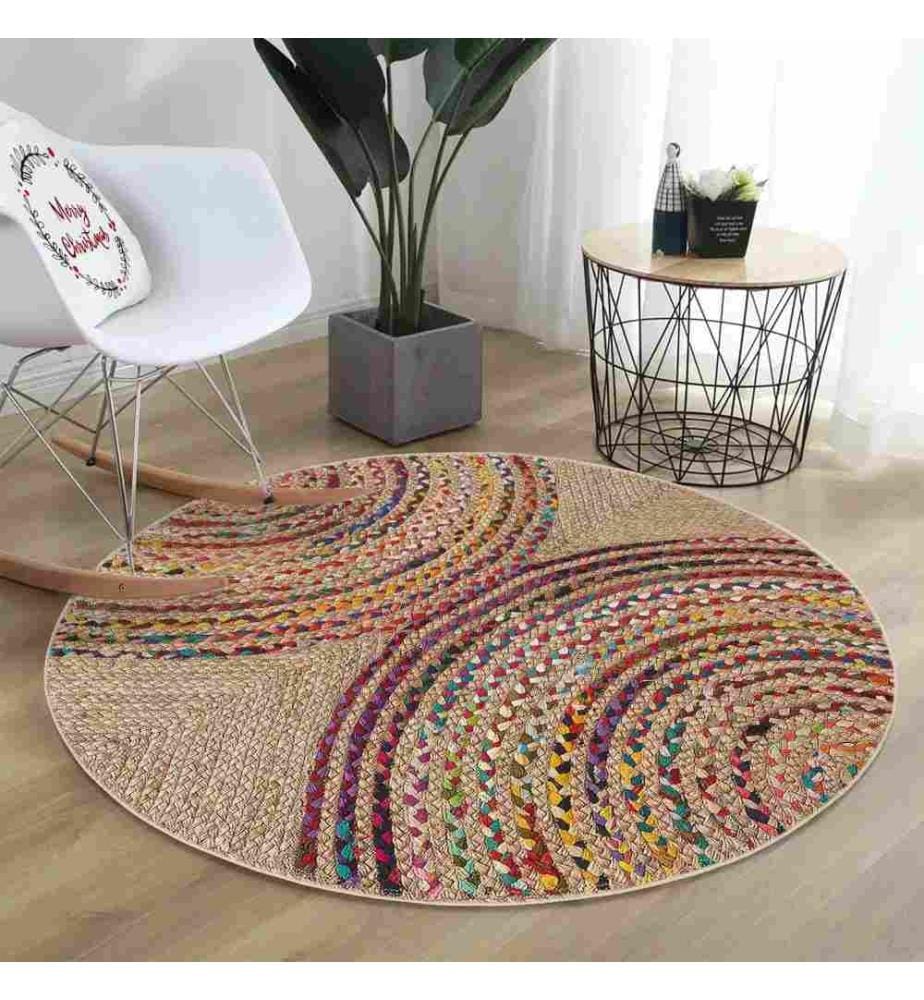 Tapis, 110 x 110, , Multicolor, 70% Coton - 30% Polyester, Semelle en coton