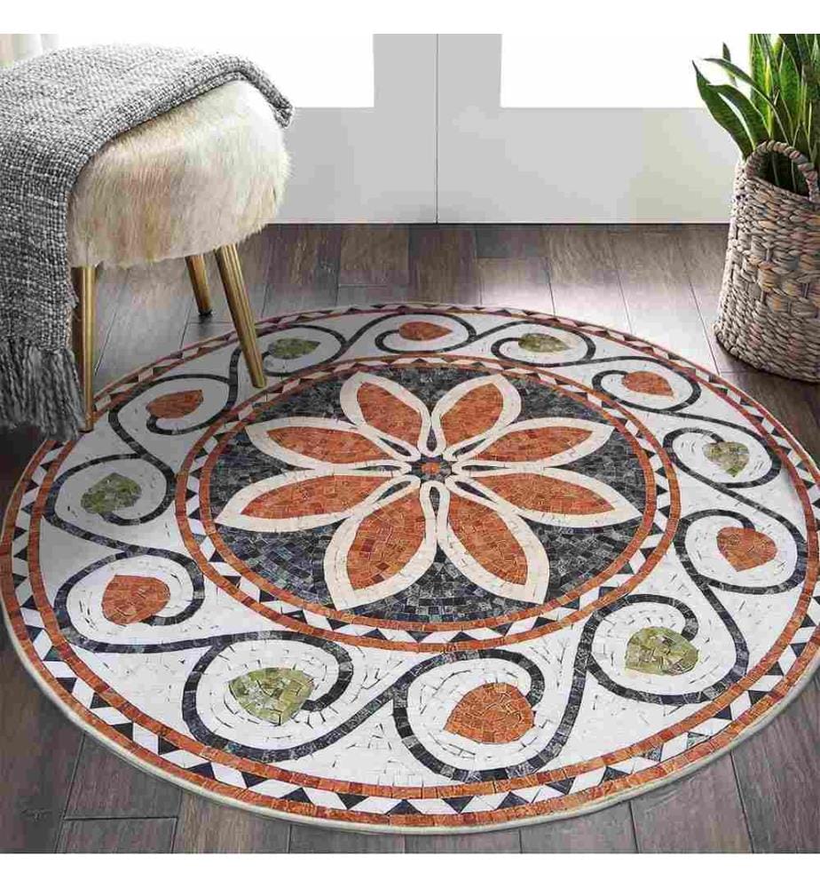 Tappeto, 80 x 80, , Arancione, 70% Cotone - 30% Poliestere, Suola in cotone