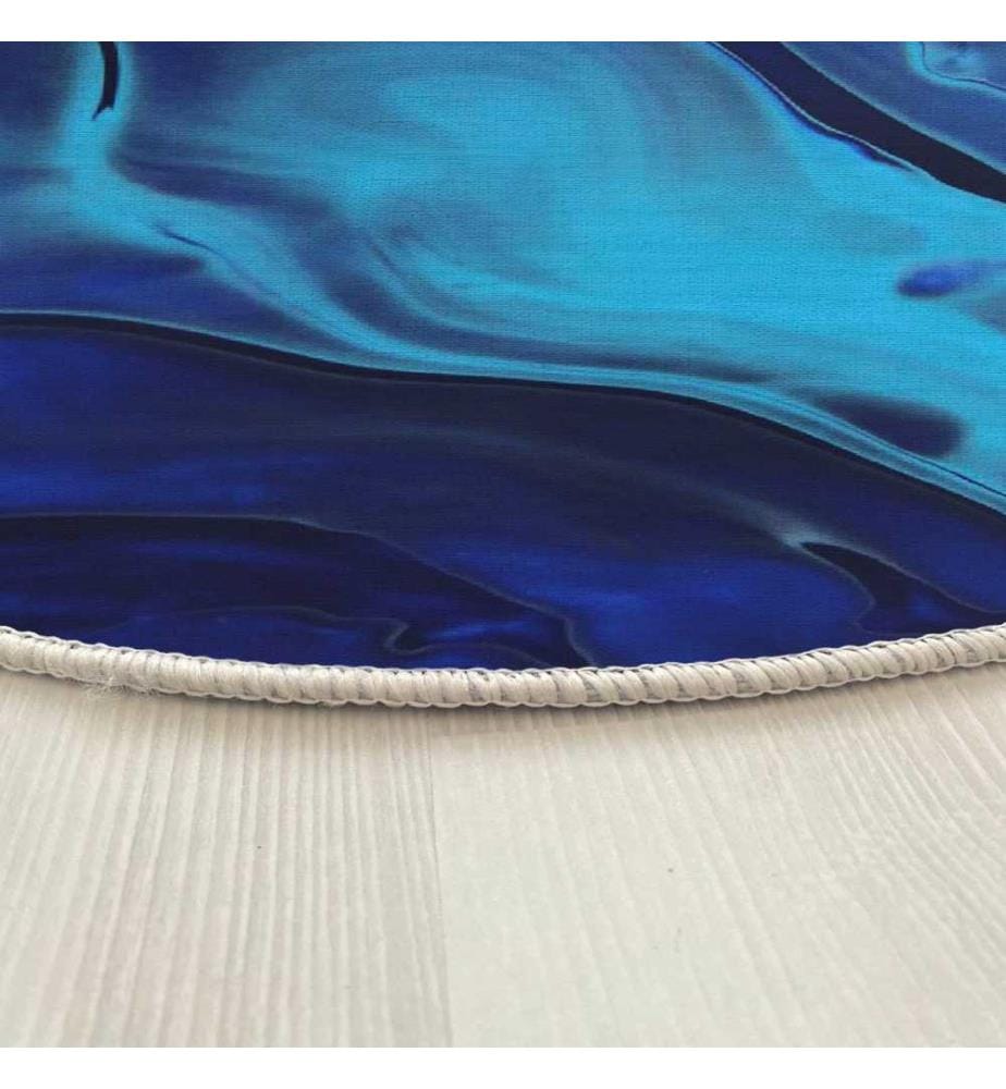 Tappeto, 90 x 90, , Blu, 70% Cotone - 30% Poliestere, Suola in cotone