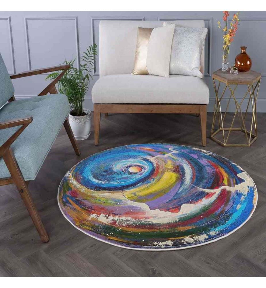 Tappeto, 80 x 80, , Multicolore, 70% Cotone - 30% Poliestere, Suola in cotone