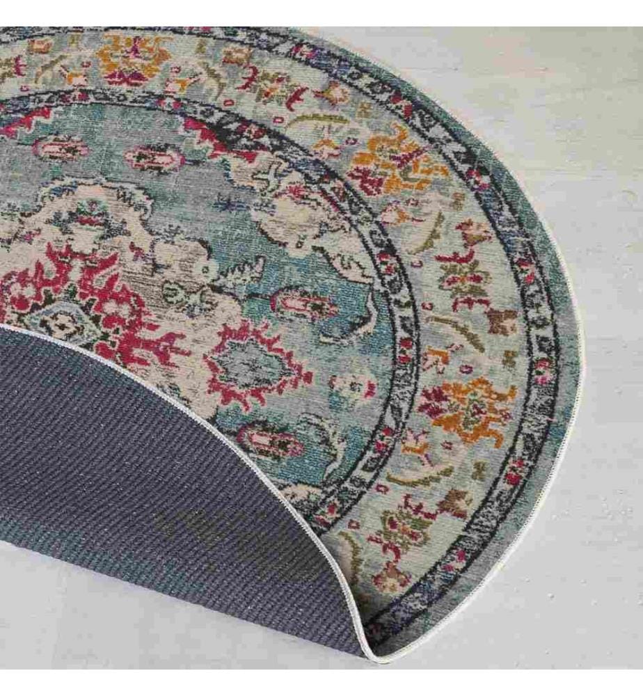 Tappeto, 90 x 90, , Turchese, 70% Cotone - 30% Poliestere, Suola di cotone