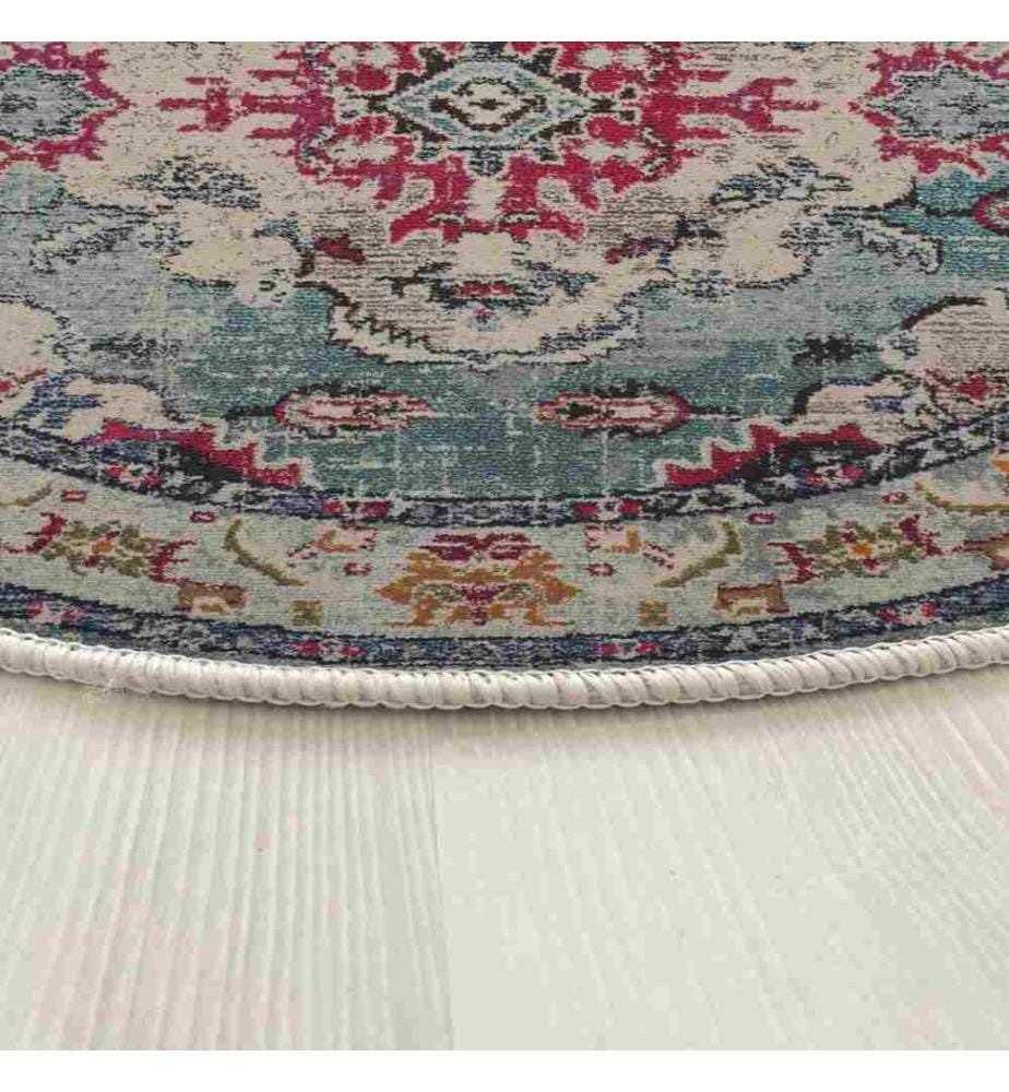 Tappeto, 100 x 100, , Turchese, 70% Cotone - 30% Poliestere, Suola di cotone
