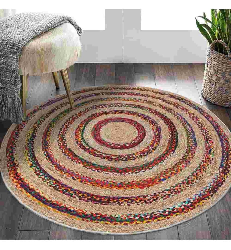 Tappeto, 90 x 90, , Multicolore, 70% Cotone - 30% Poliestere, Suola in cotone