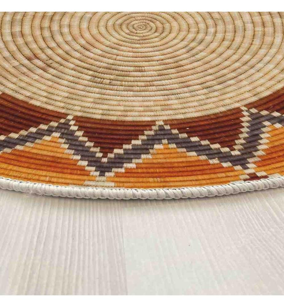 Teppich, 100 x 100, , Senf, 70% Baumwolle - 30% Polyester, Baumwollsohle
