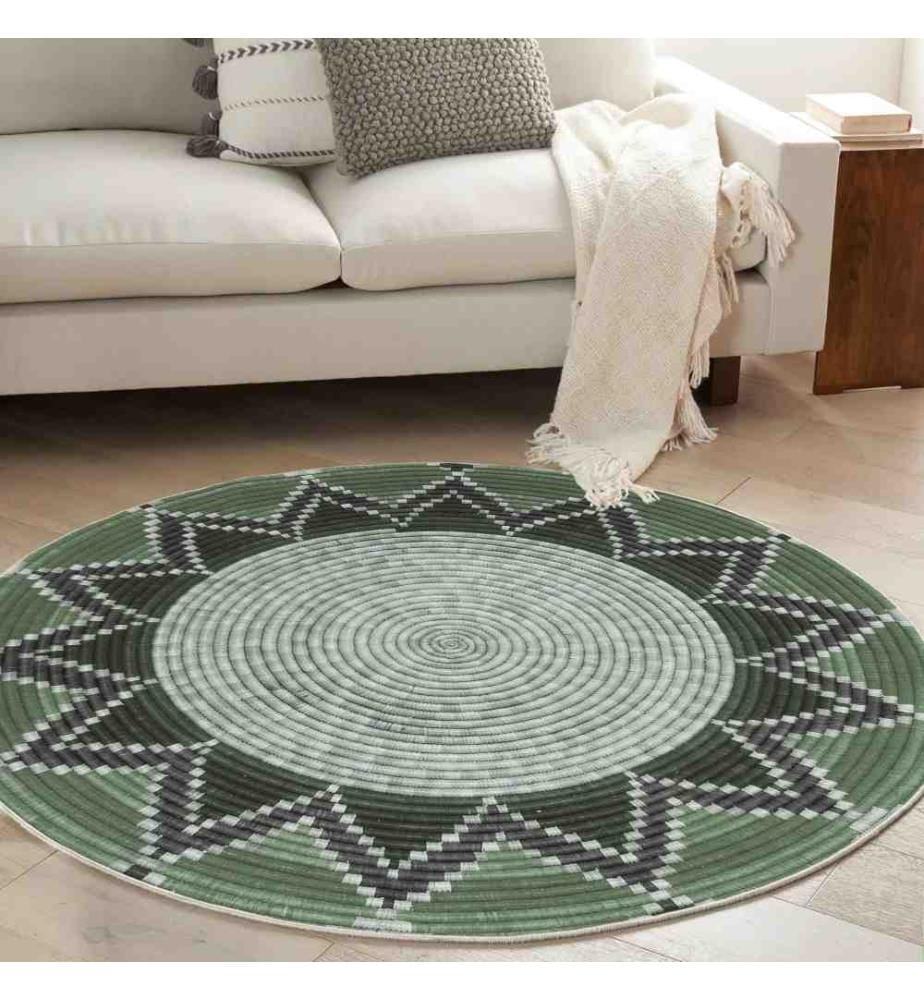 Tapis, 90 x 90, , Vert, 70% Coton - 30% Polyester, Semelle en coton