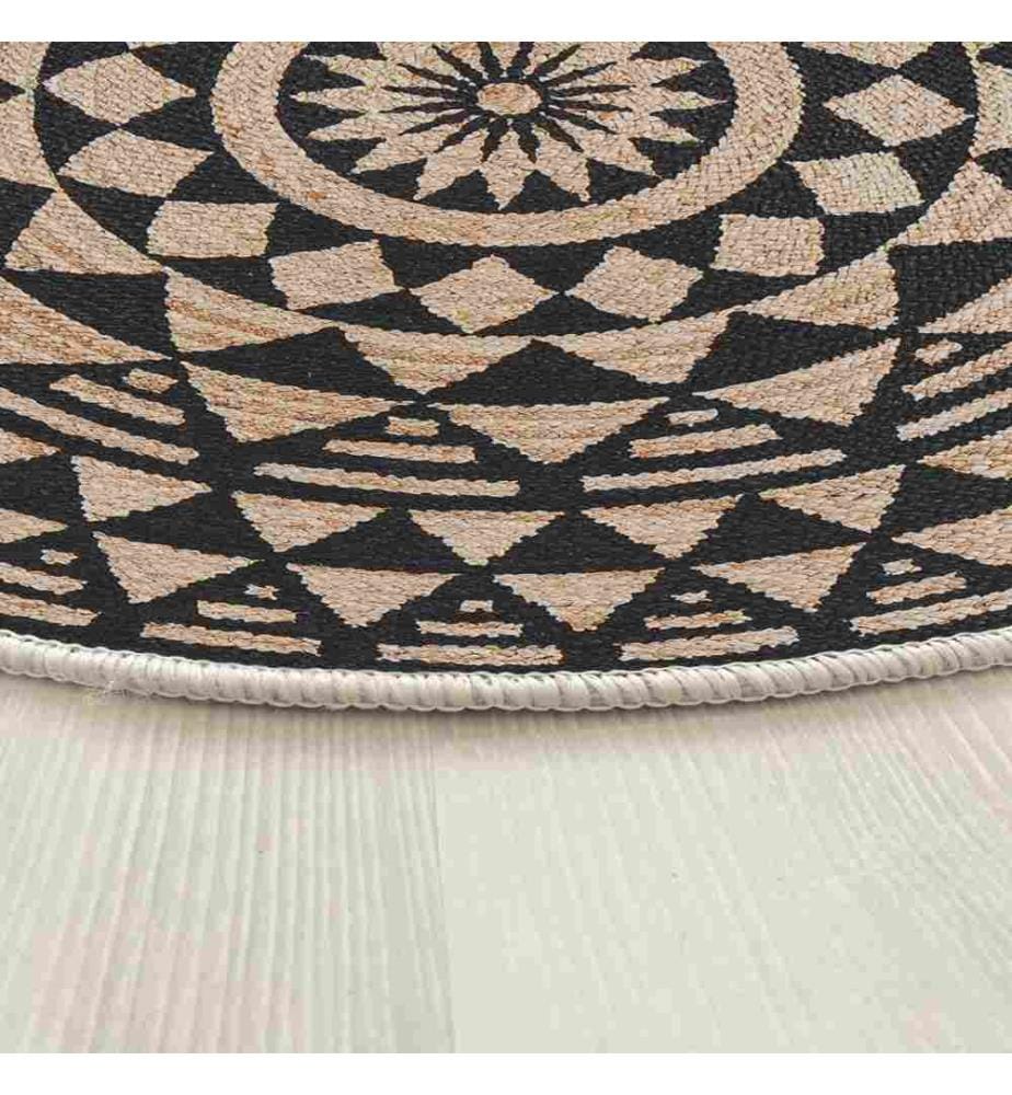 Tapis, 80 x 80, , Noir, 70% Coton - 30% Polyester, Semelle en coton