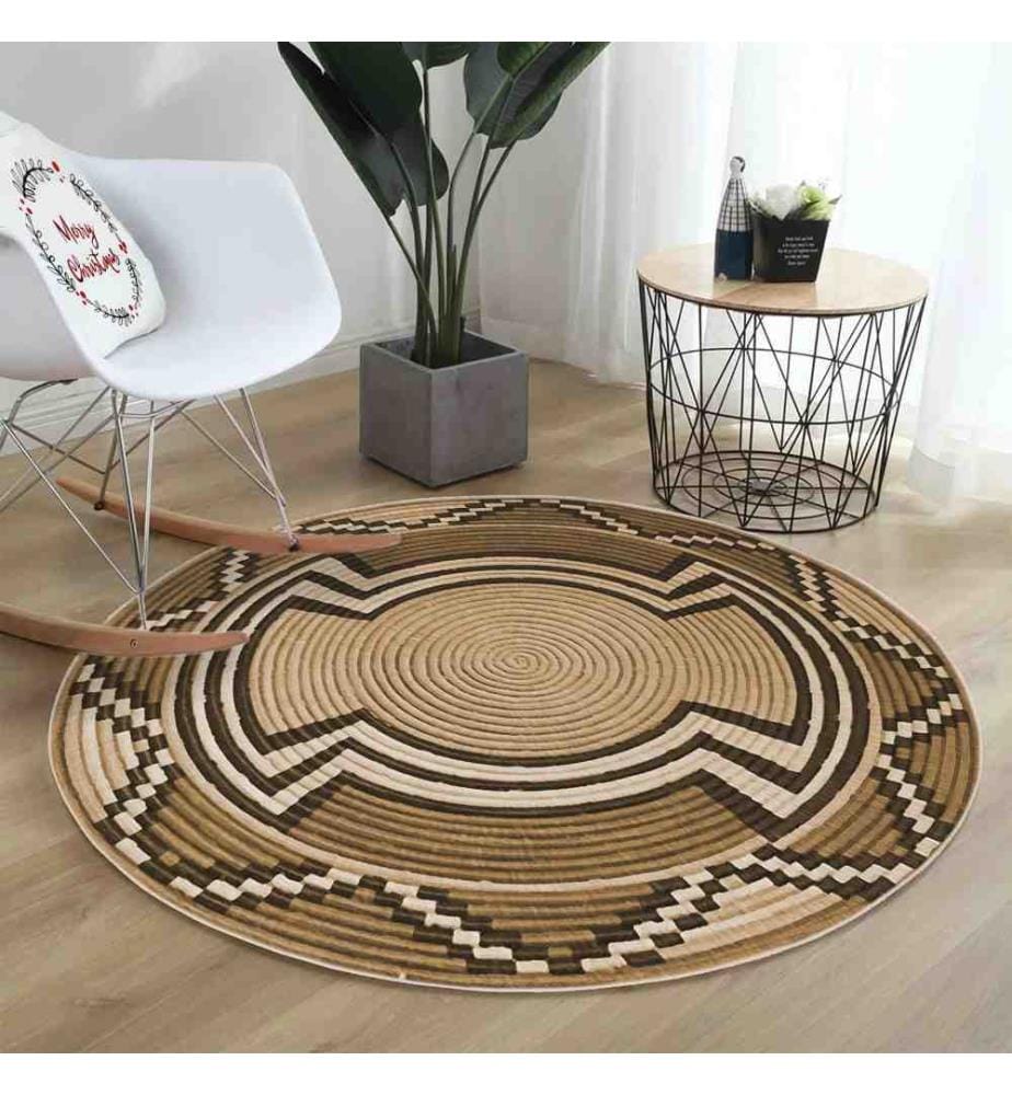 Tapis, 100 x 100, , Olive Green, 70% Coton - 30% Polyester, Semelle en coton