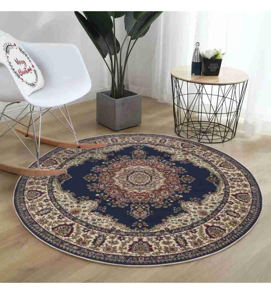 Tapis, 100 x 100, , Navy Blue, 70% Coton - 30% Polyester, Semelle en coton