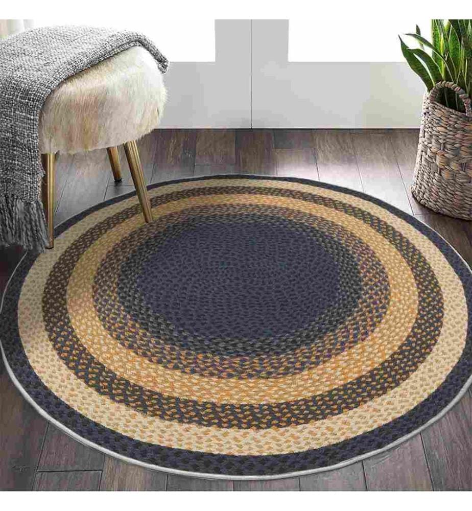Tapis, 90 x 90, , Navy Blue, 70% Coton - 30% Polyester, Semelle en coton
