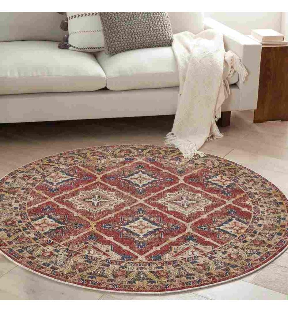 Tappeto, 100 x 100, , Rosso, 70% Cotone - 30% Poliestere, Suola di cotone