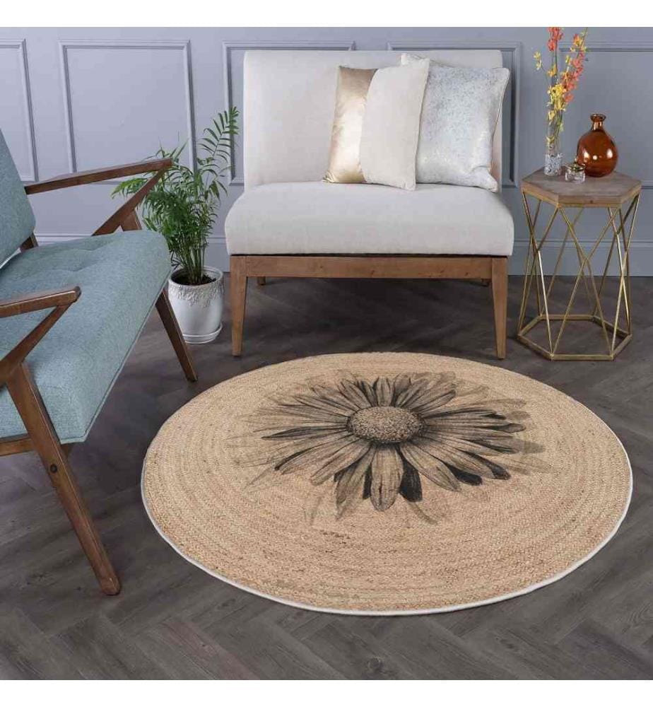 Tappeto, 90 x 90, , Crema, 70% Cotone - 30% Poliestere, Suola in cotone